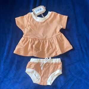 Organic Peach and Cream Kids Outfit Set